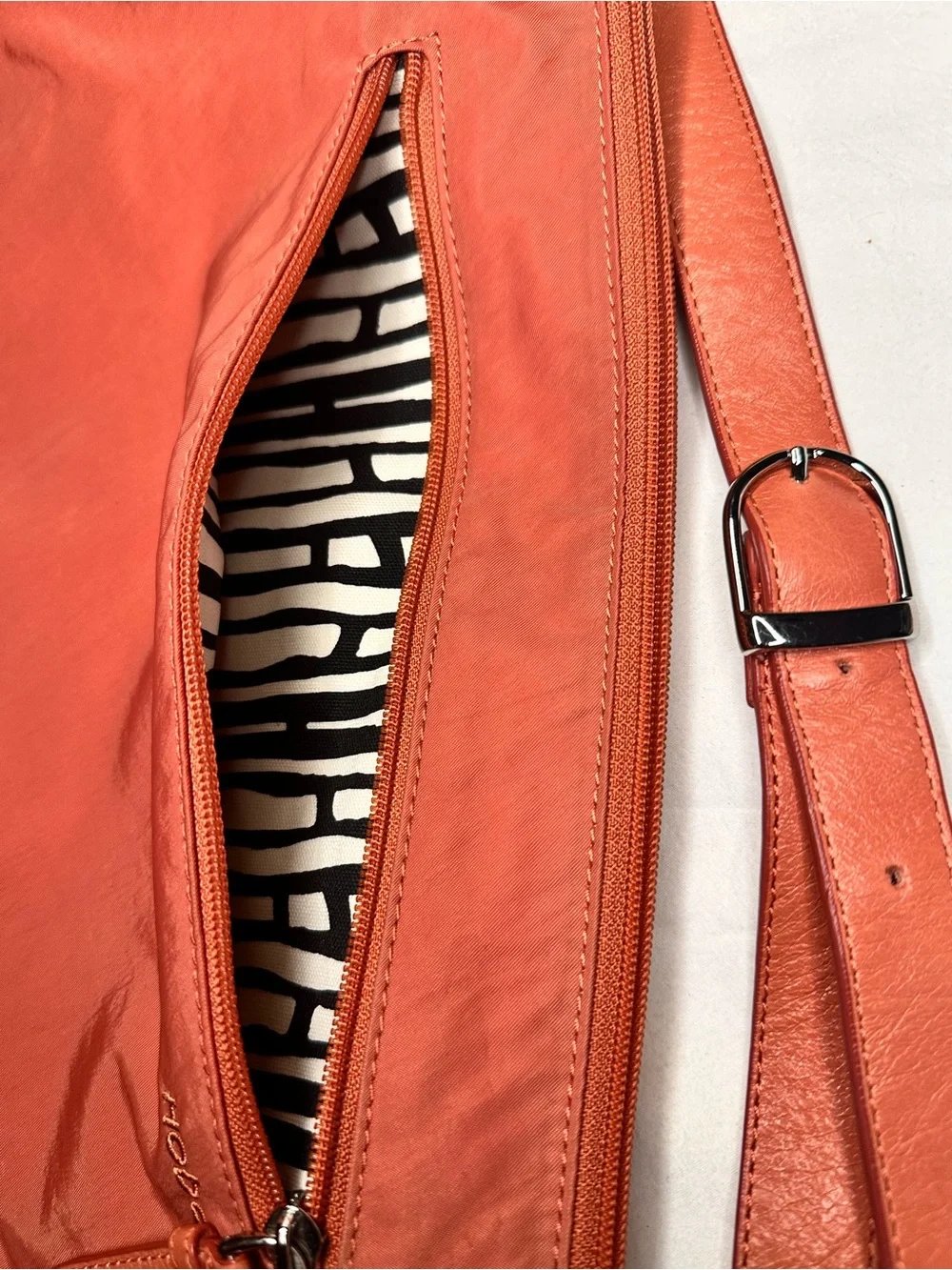 No.94 Hobo International Nylon Orange Crossbody Bag